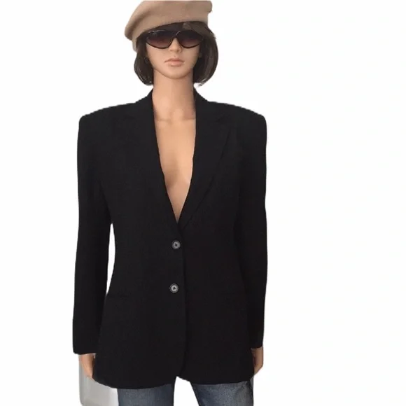 Ralph Lauren wool charcoal gray pinstriped blazer